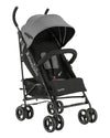 Kikkaboo Beetle baby pushchair in dark grey with a canopy and padded seat.