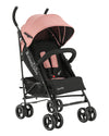 Kikkaboo Beetle baby pushchair in pink color with a black frame and four double wheels.