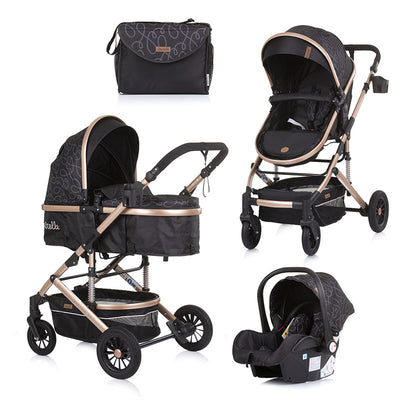Chipolino Estelle 2u1 kombinovana kolica za bebe - Ebony (Crna)