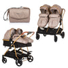 Chipolino Duo Smart kombinovana kolica za blizance - Golden beige (Zlatna)