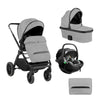 Kikka Boo Tiffany 3u1 kolica za bebe i-Size Premium - Light grey (Svetlo siva)