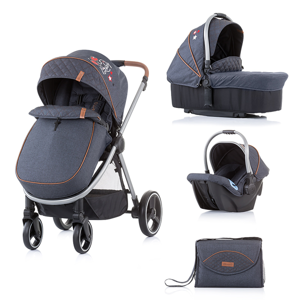 Kolica za decu i bebe Chipolino 3u1 Prema - Graphite (Siva)