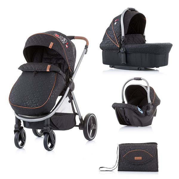 Kolica za decu i bebe Chipolino 3u1 Prema - Onyx (Crna)