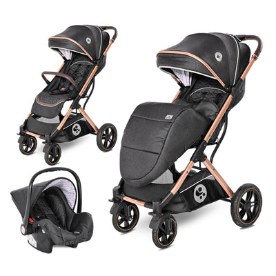 Kolica za bebe 2u1 sa auto sedištem Lorelli Storm - Luxe black (Crna)